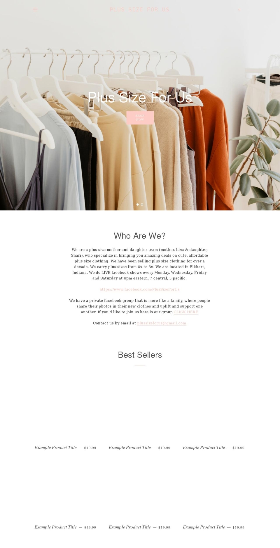 plussizeforus.com shopify website screenshot