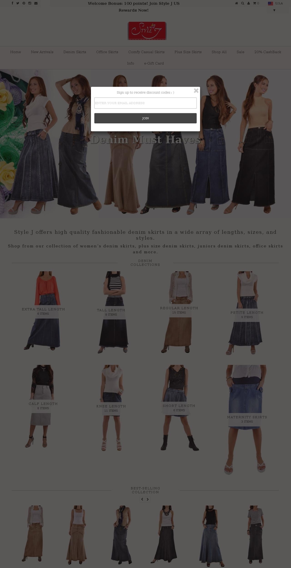 plussizejeanskirts.com shopify website screenshot