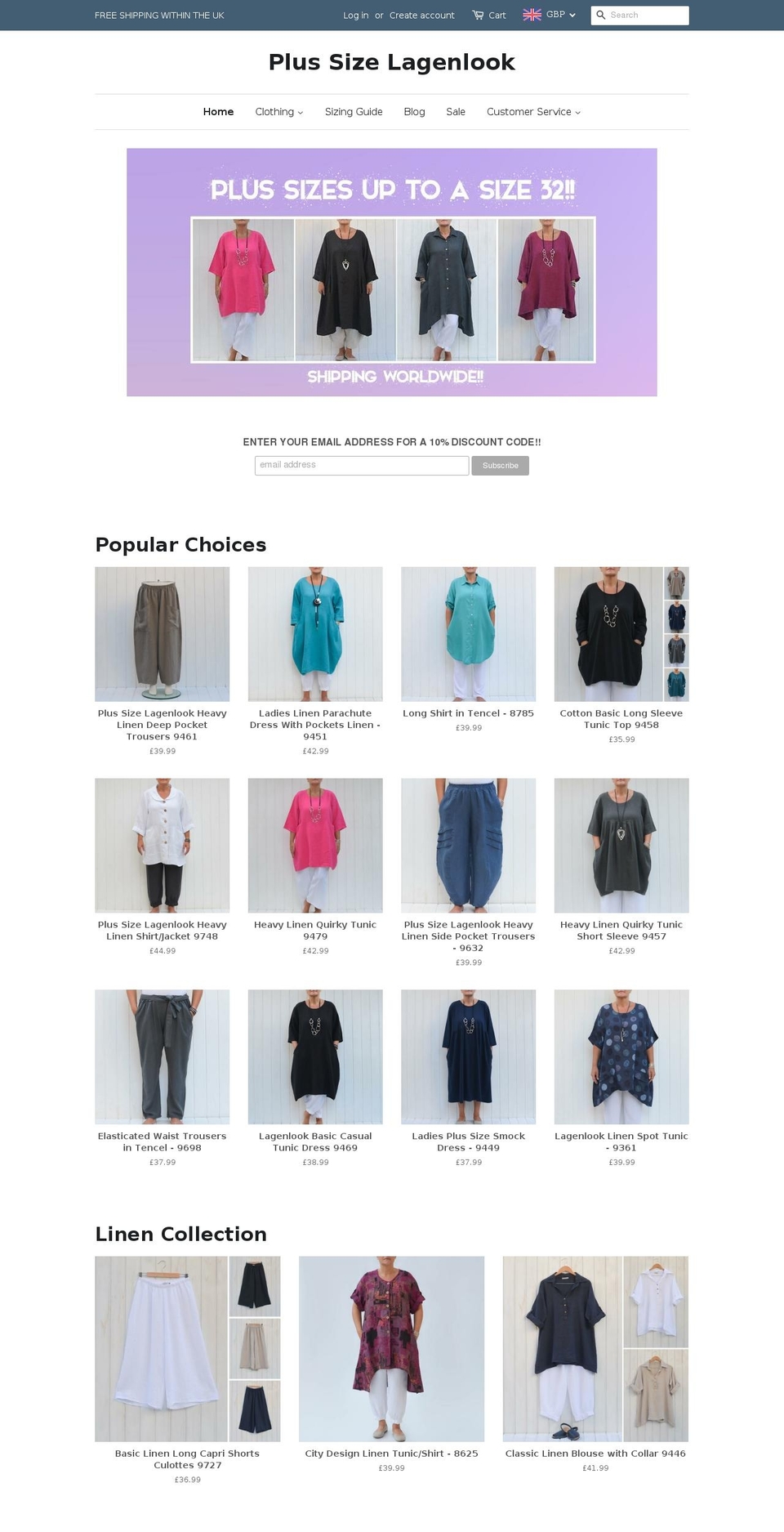 plussizelagenlook.com — Shopify storefront screenshot