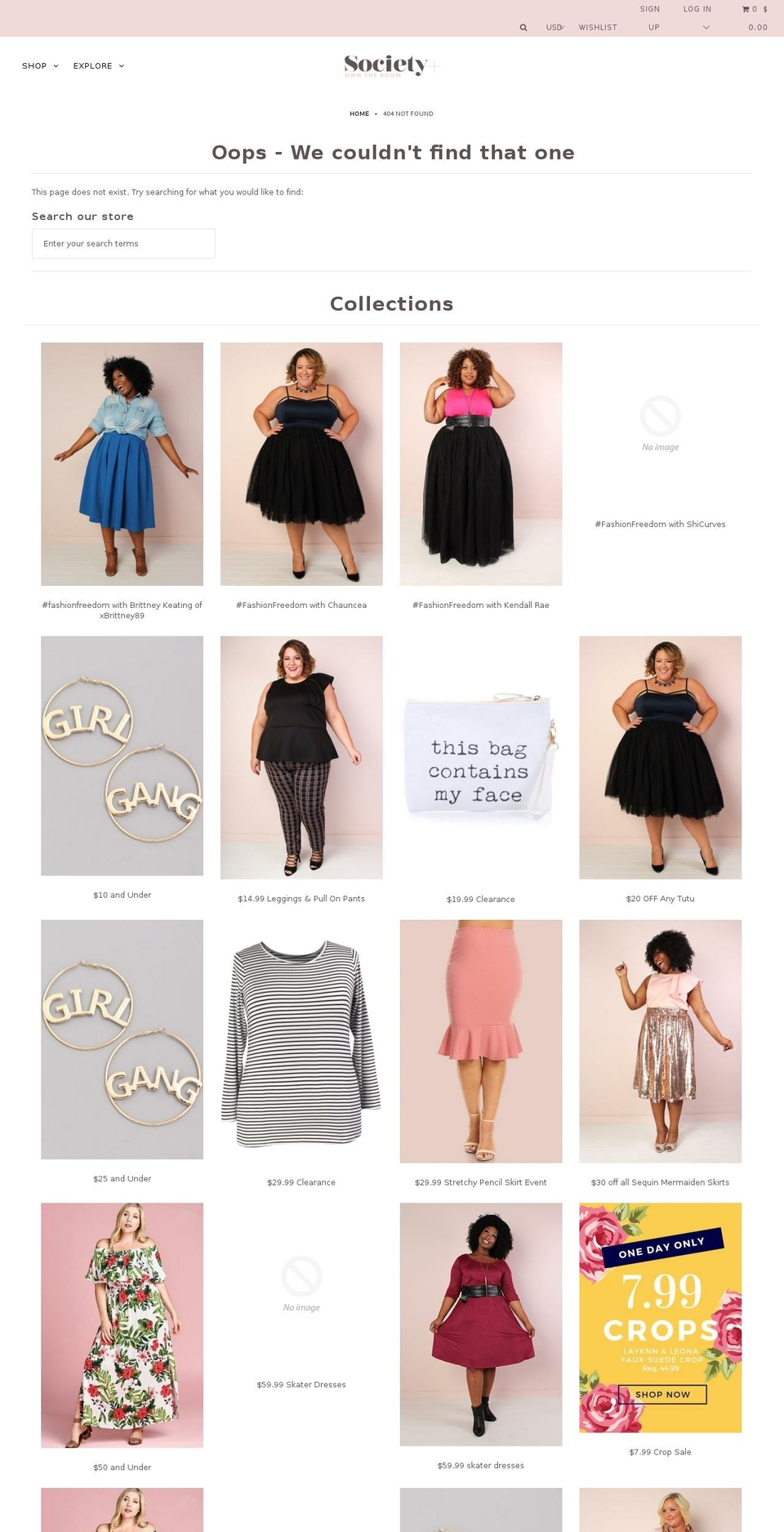 plussizetutu.com — Shopify storefront screenshot
