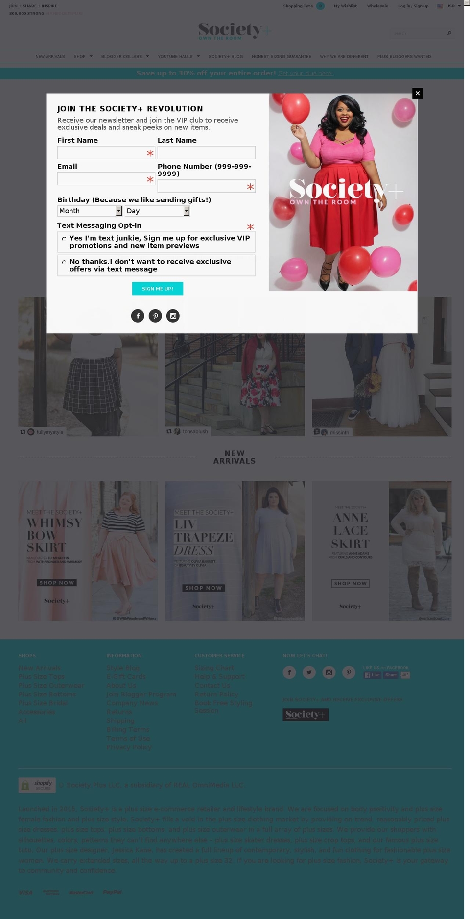 Lucent Innovation 2.3 Shopify theme site example plussizetutus.com