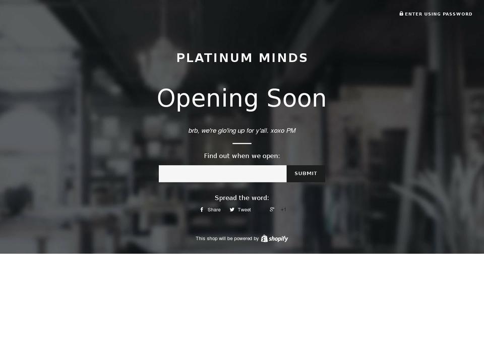 plvtinumminds.com — Shopify storefront screenshot