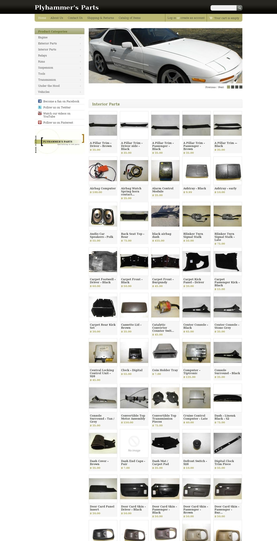 plyhammersparts.com shopify website screenshot
