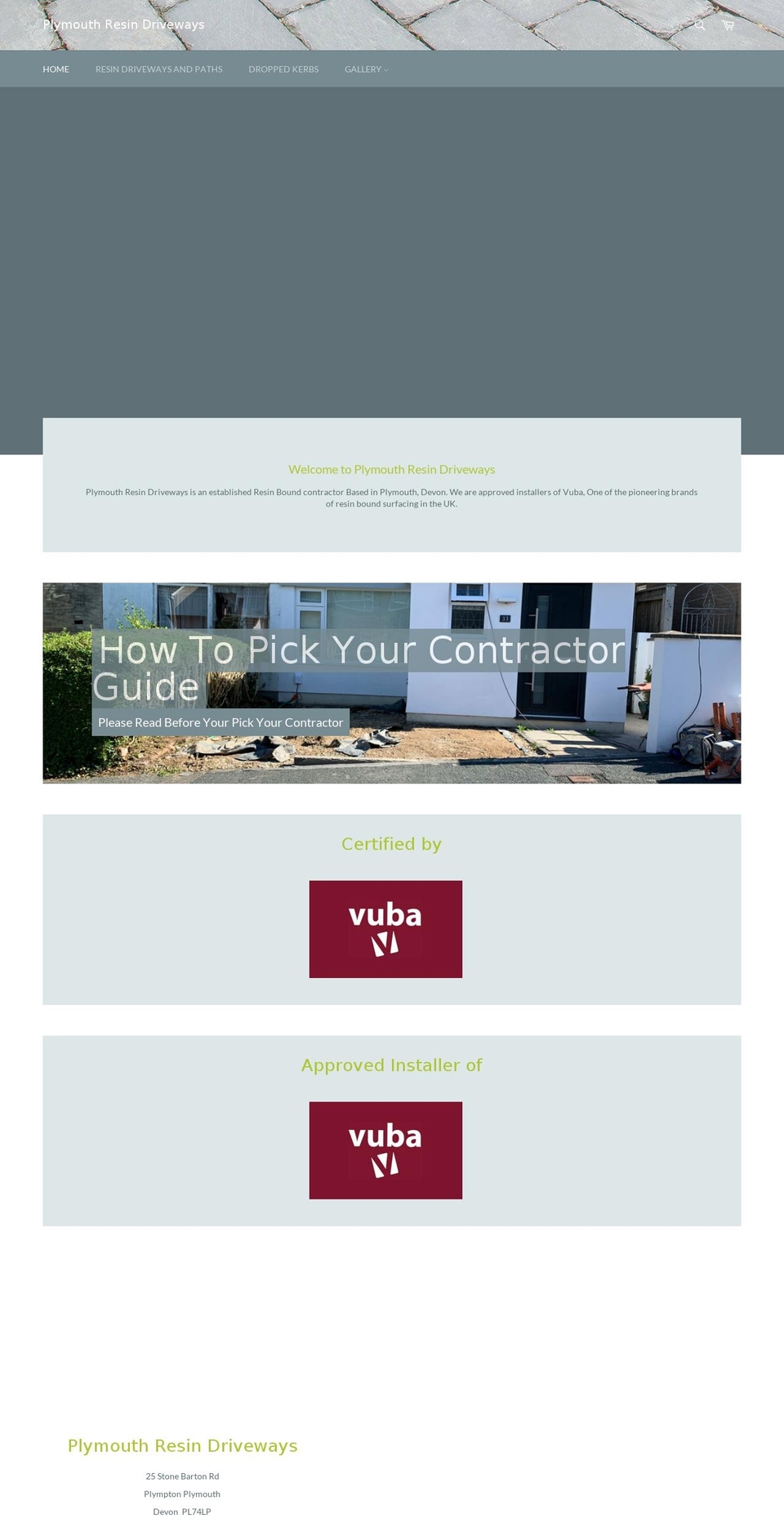 plymouthresindriveways.co.uk shopify website screenshot