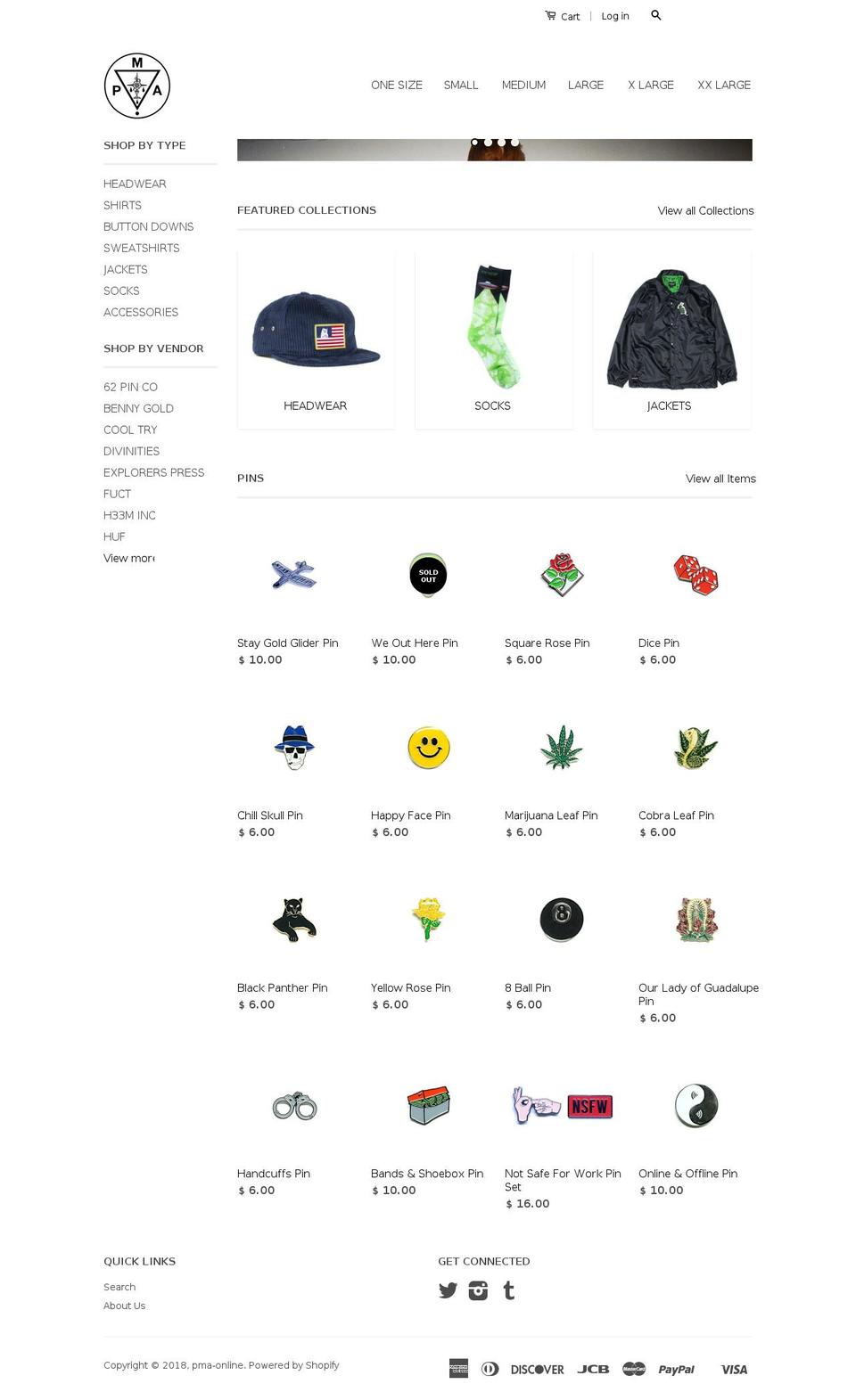 pma-worldwide.com — Shopify storefront screenshot