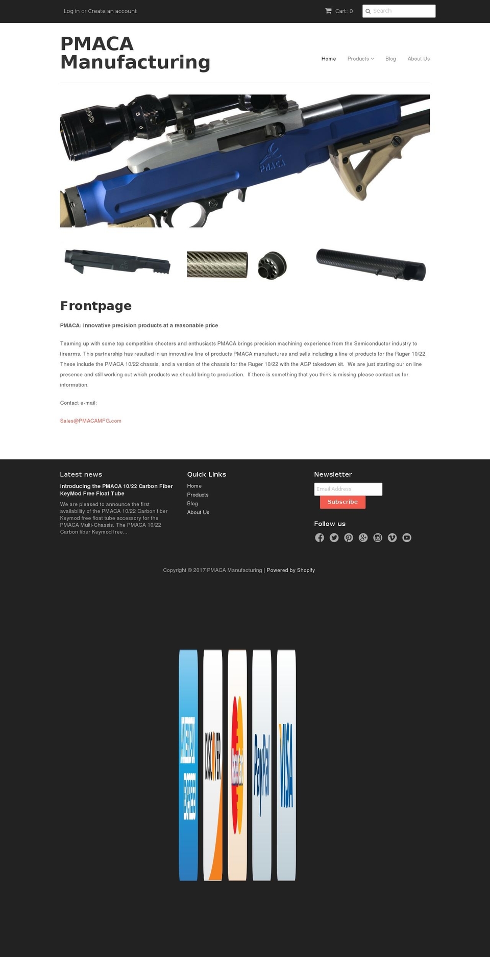 pmacamfg.com shopify website screenshot