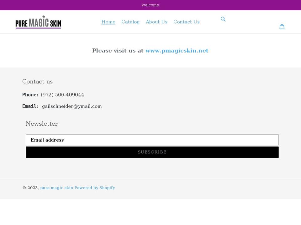 pmagicskin.com shopify website screenshot