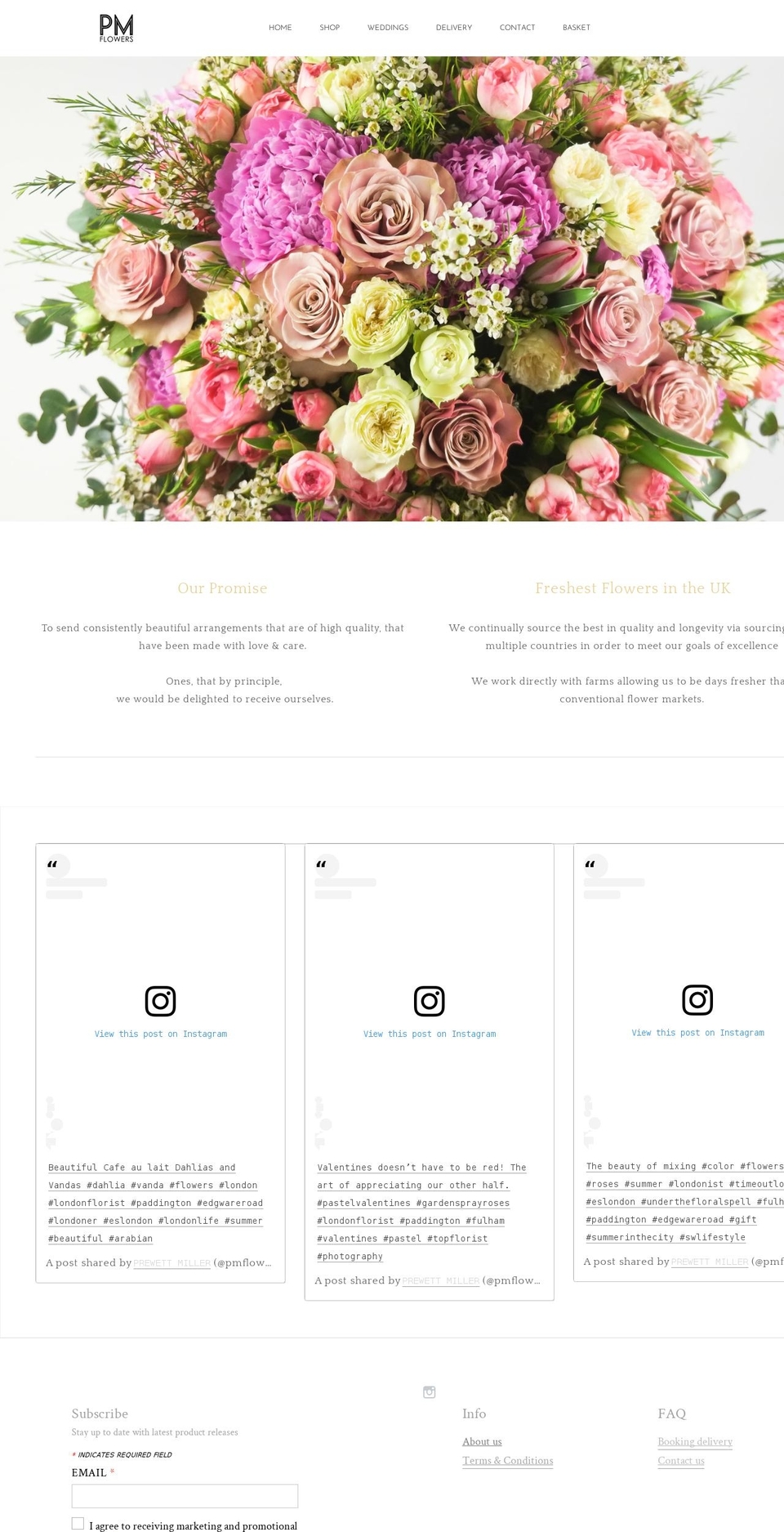 pmflowers.co.uk shopify website screenshot