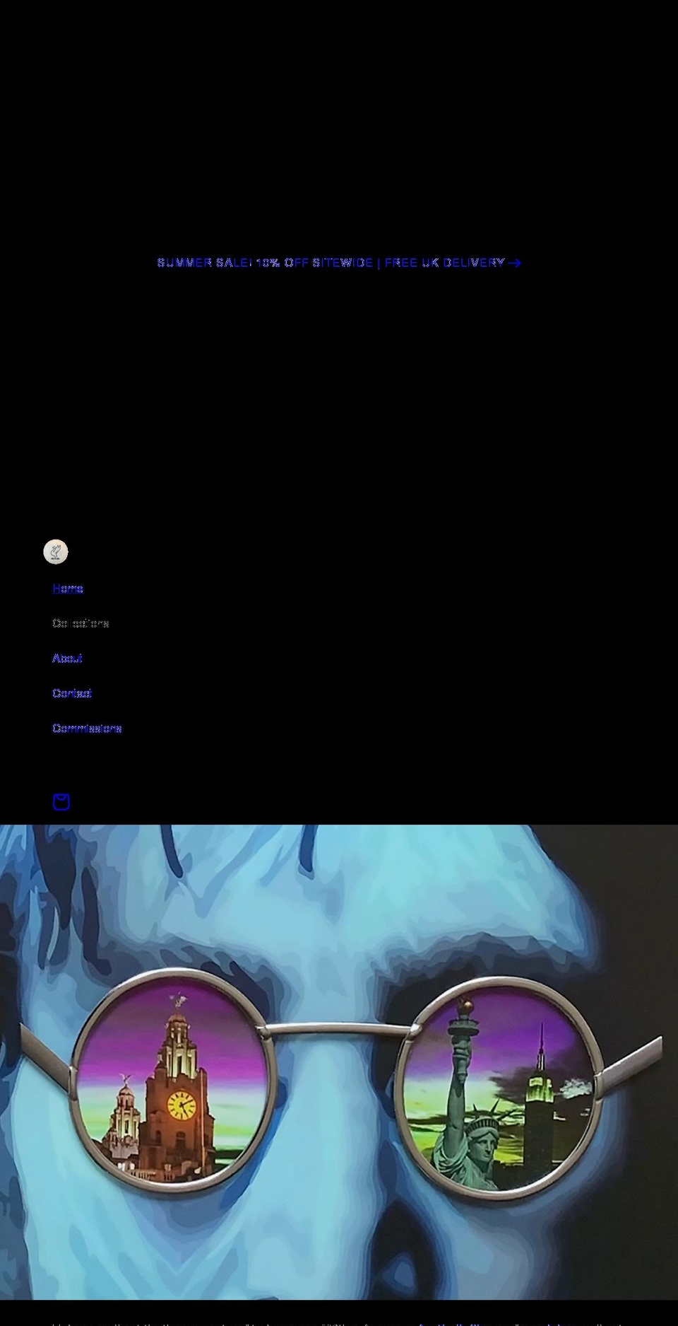 pmjart.co.uk shopify website screenshot