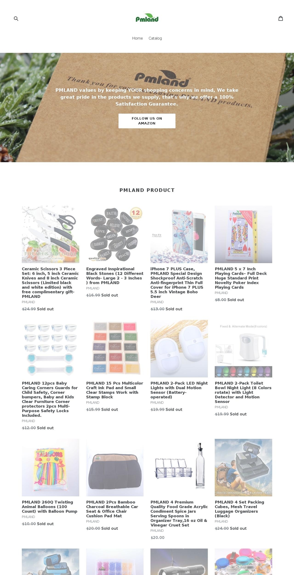 pmlandinc.com — Shopify storefront screenshot
