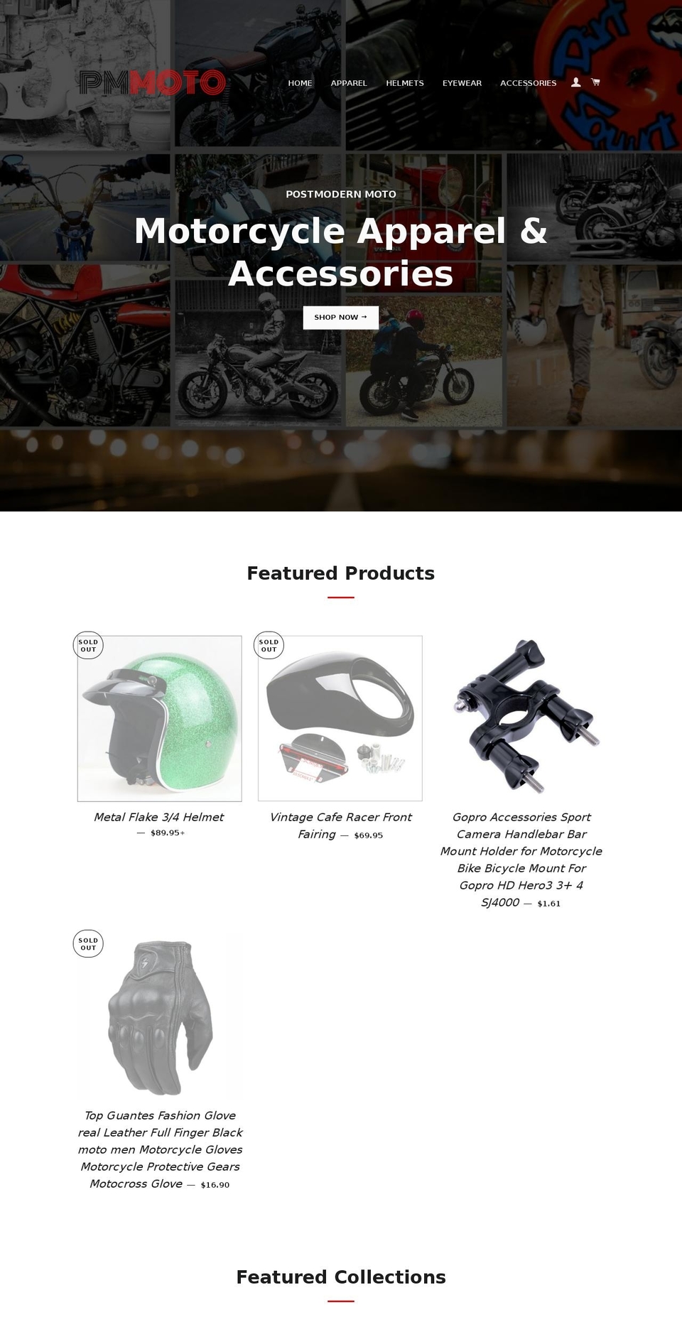 pmmoto.com shopify website screenshot