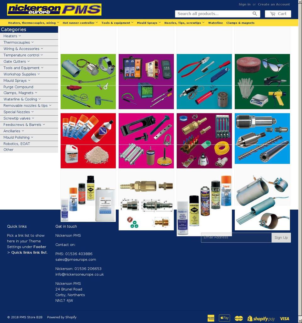 pmseurope.com shopify website screenshot