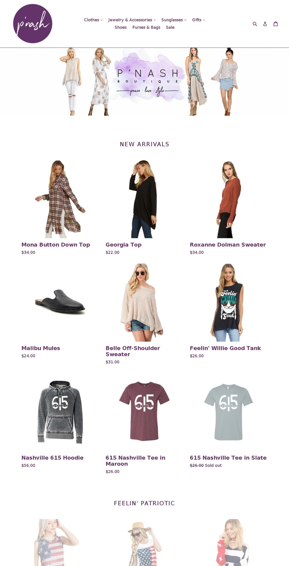 pnashboutique.com — Shopify storefront screenshot
