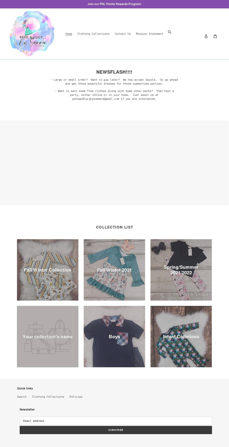pnlbysummer.com shopify website screenshot
