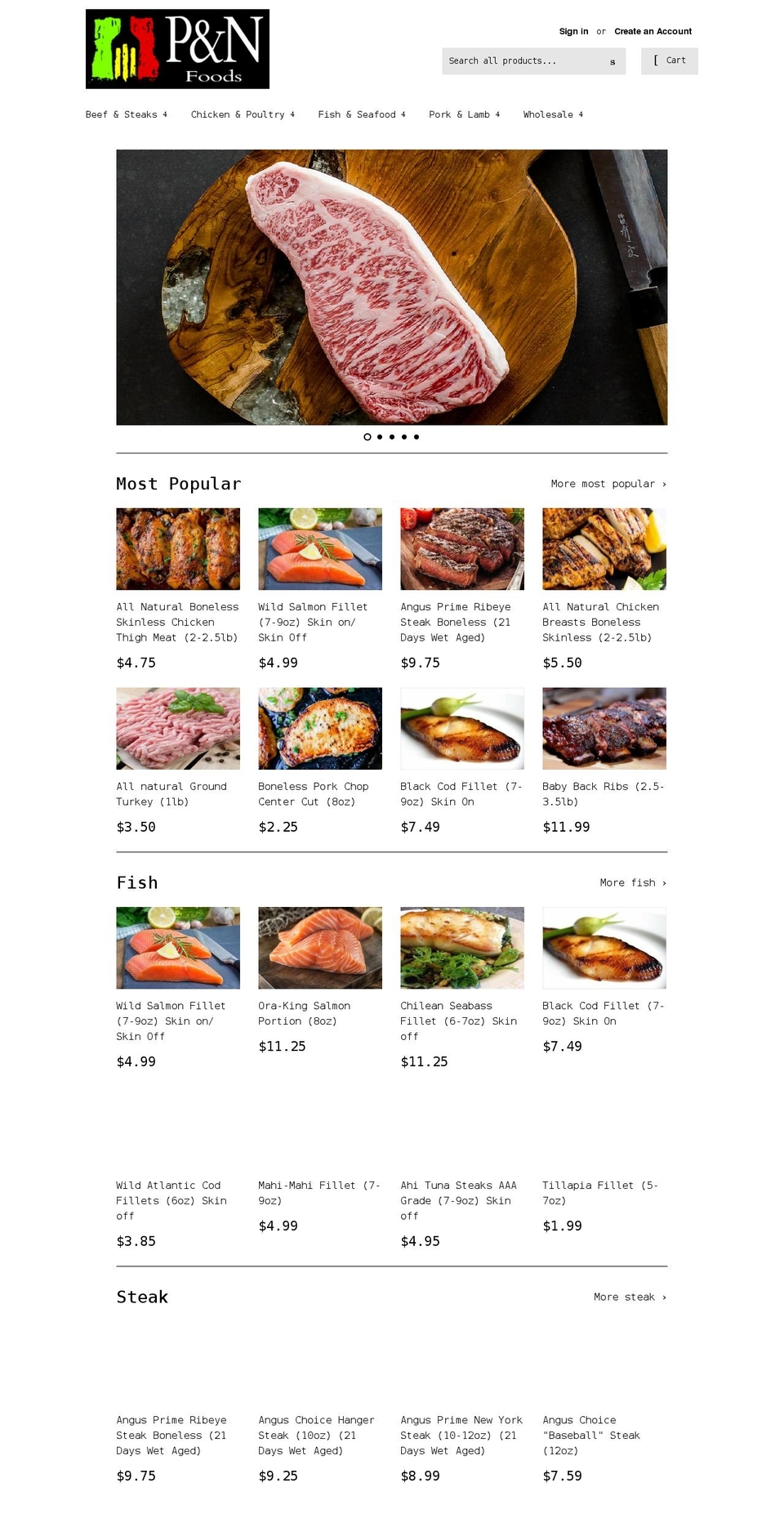 pnnfoodservice.com shopify website screenshot