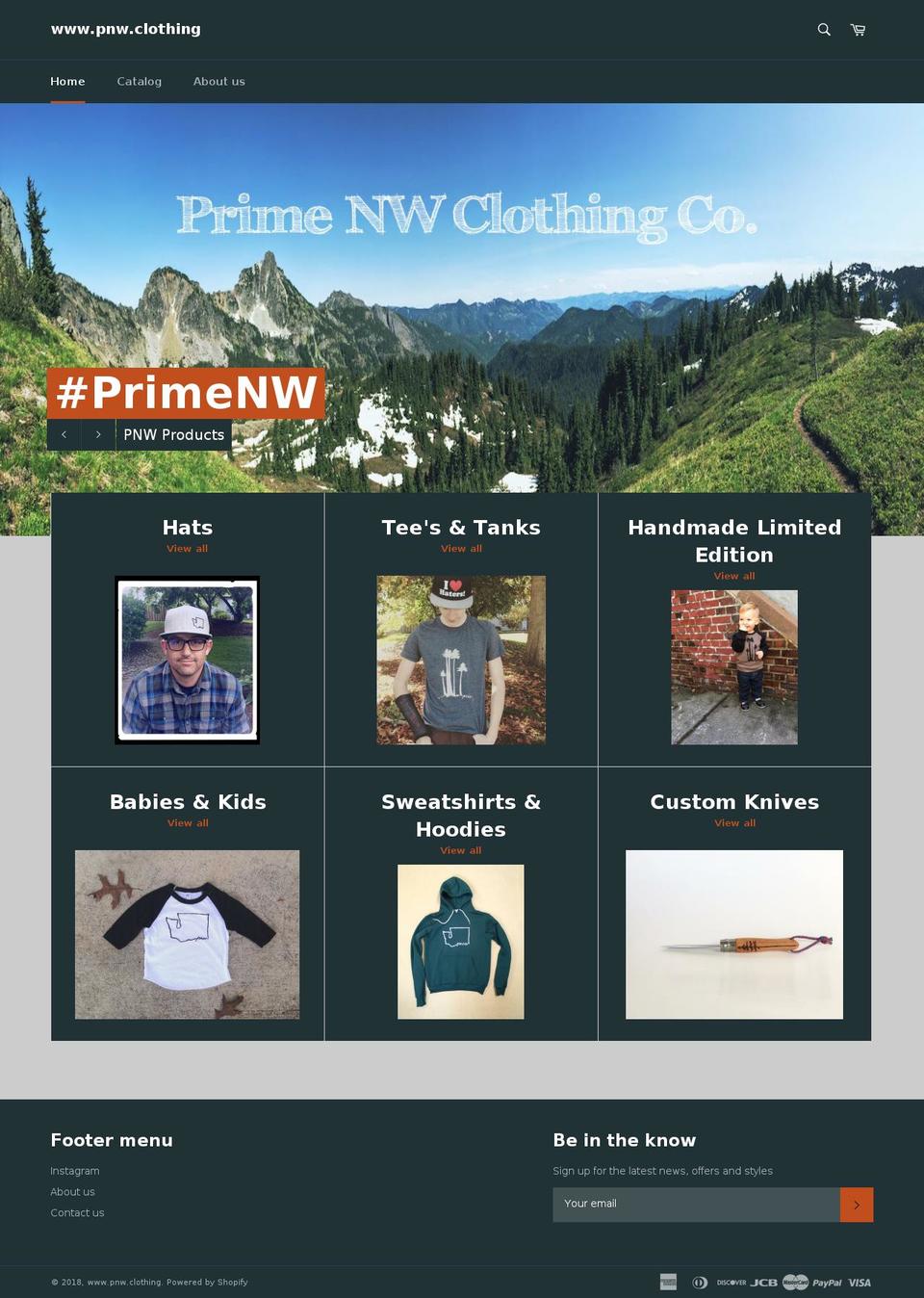 pnw.clothing shopify website screenshot