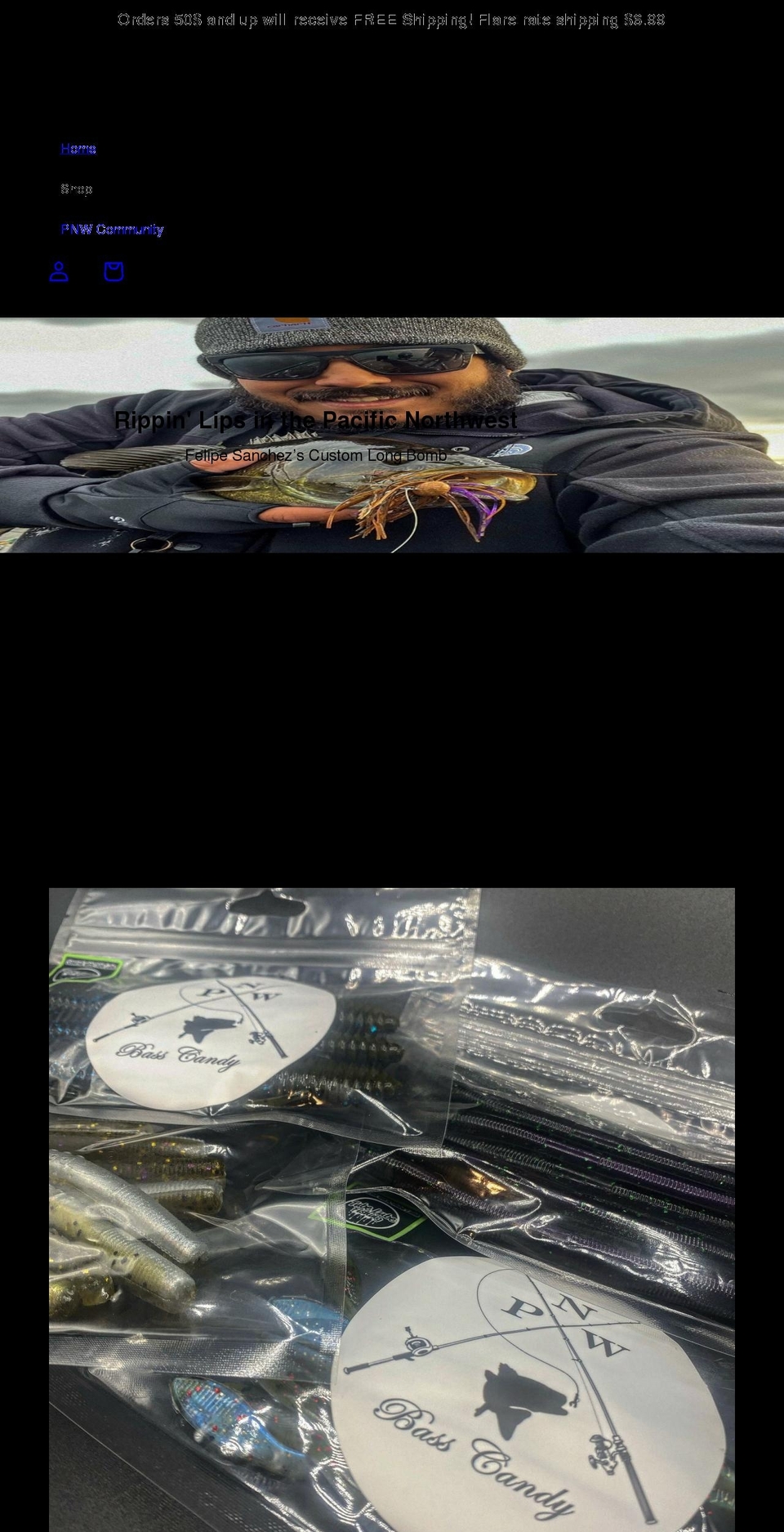 pnwbasscandy.com shopify website screenshot