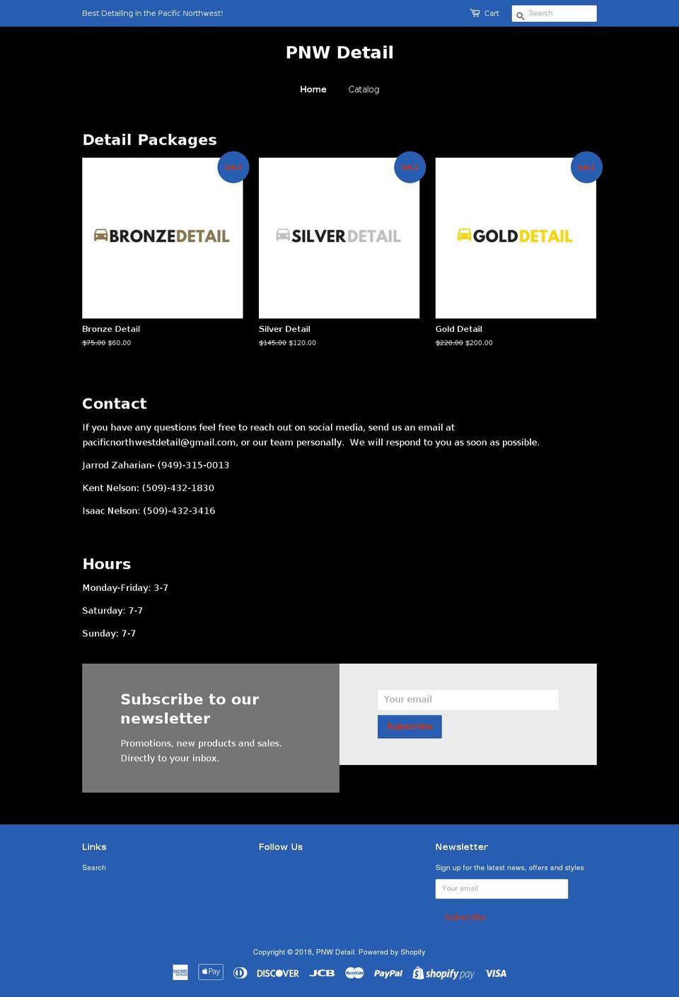 pnwdetail.com shopify website screenshot