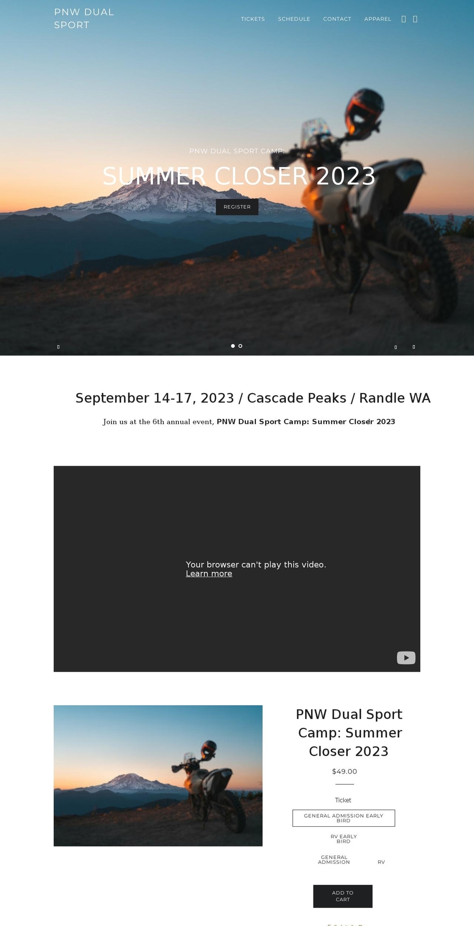 pnwdualsport.com shopify website screenshot