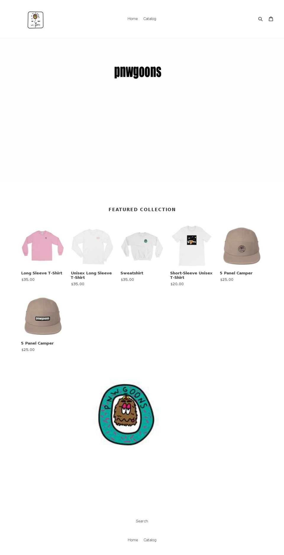 pnwgoons.com — Shopify storefront screenshot