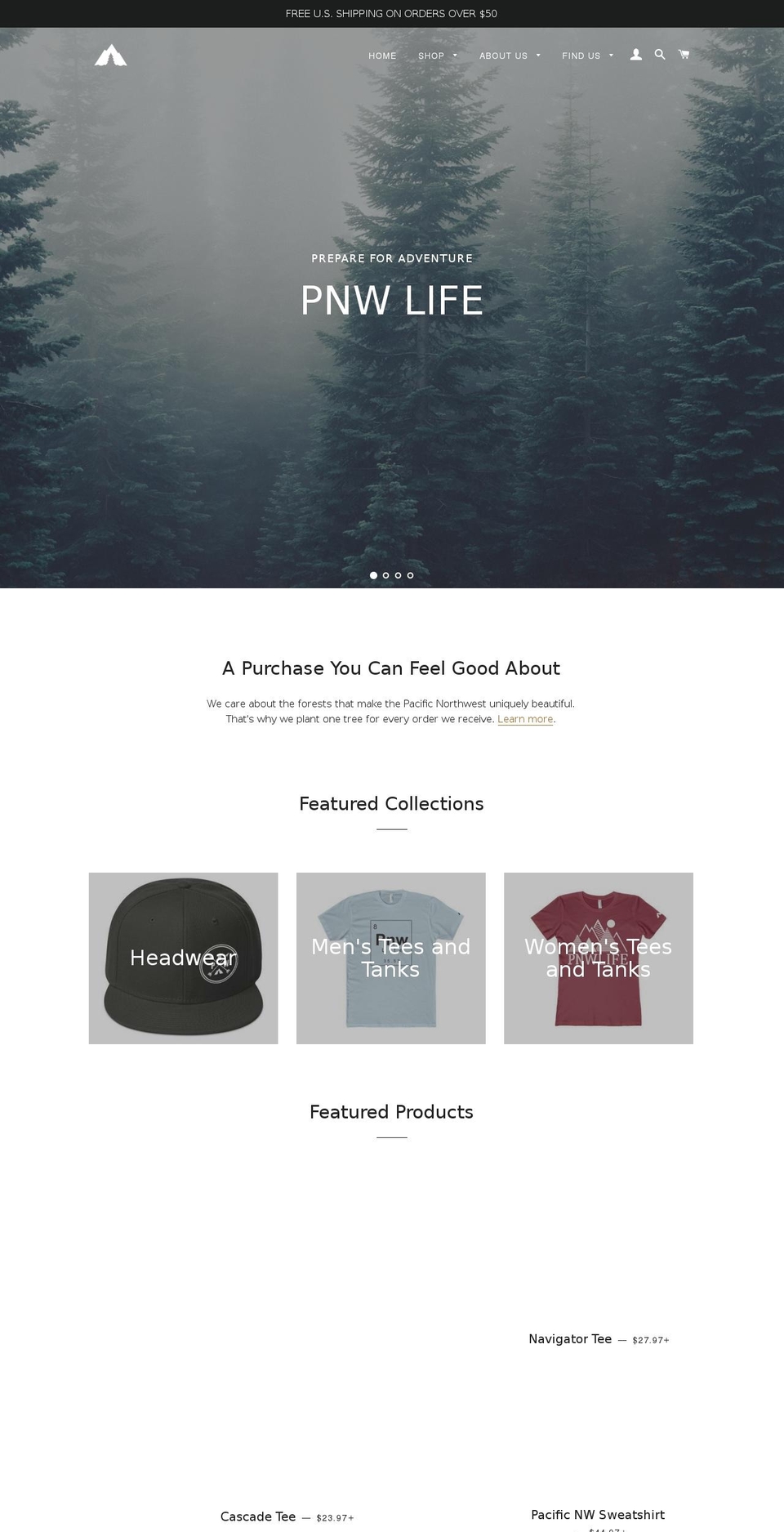 pnwlife.net shopify website screenshot