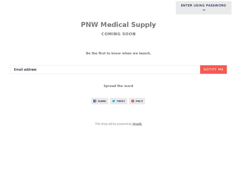 pnwmedicalsupply.com — Shopify storefront screenshot