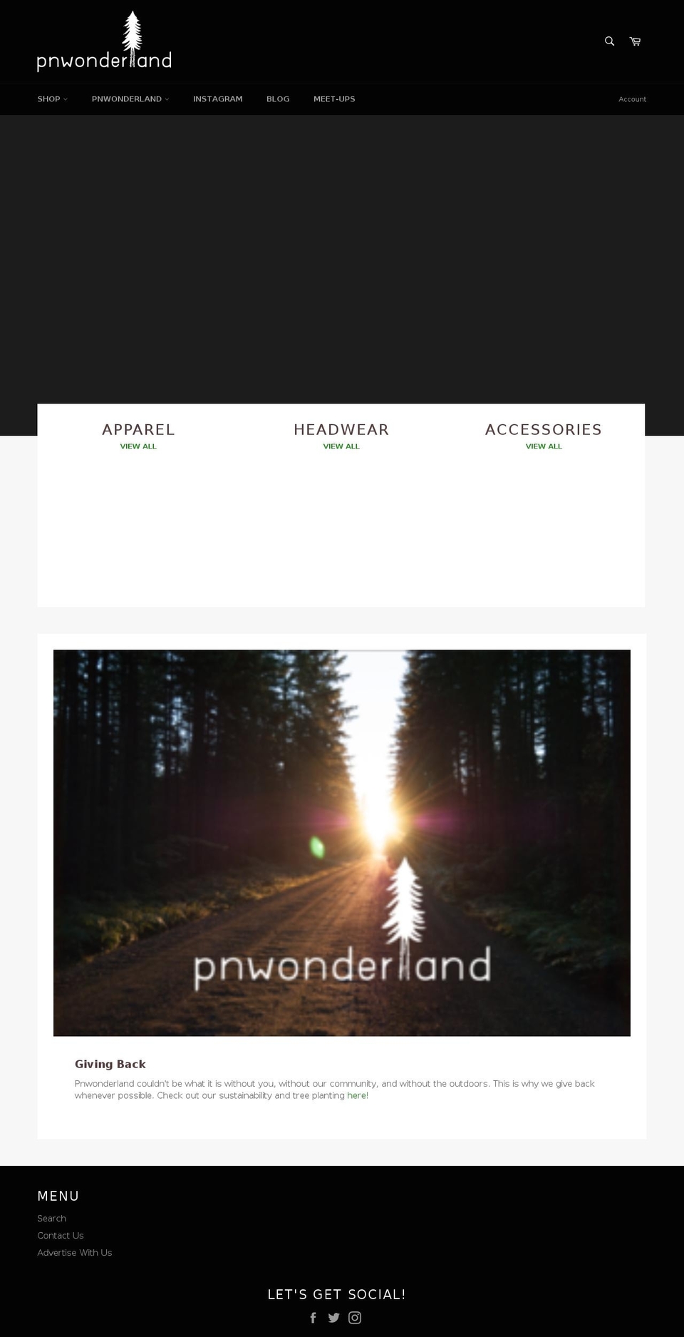 pnwonderland.com shopify website screenshot