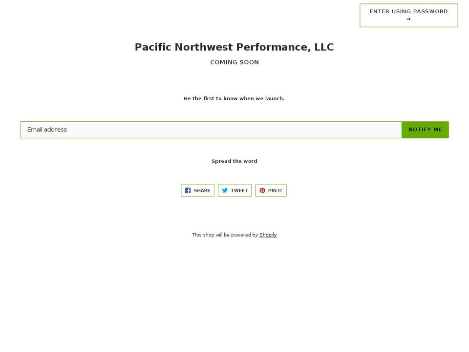 pnwperformance.com — Shopify storefront screenshot