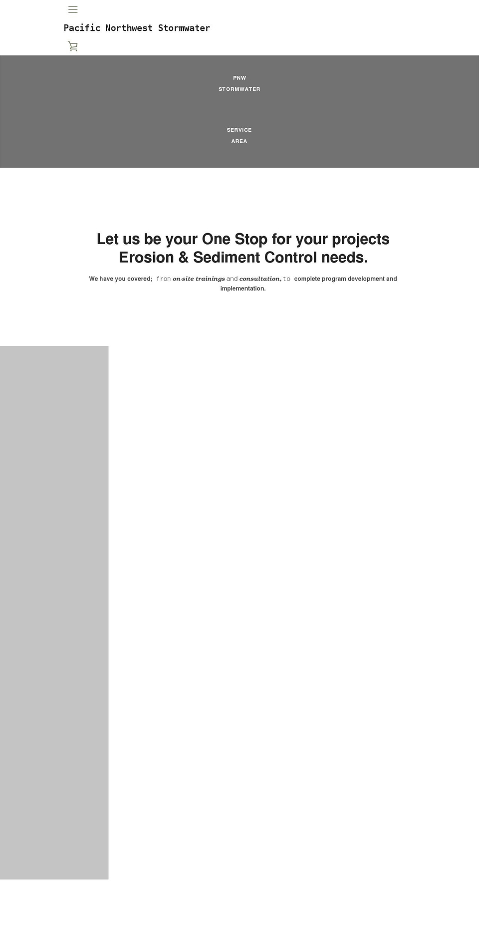 pnwstormwater.com shopify website screenshot