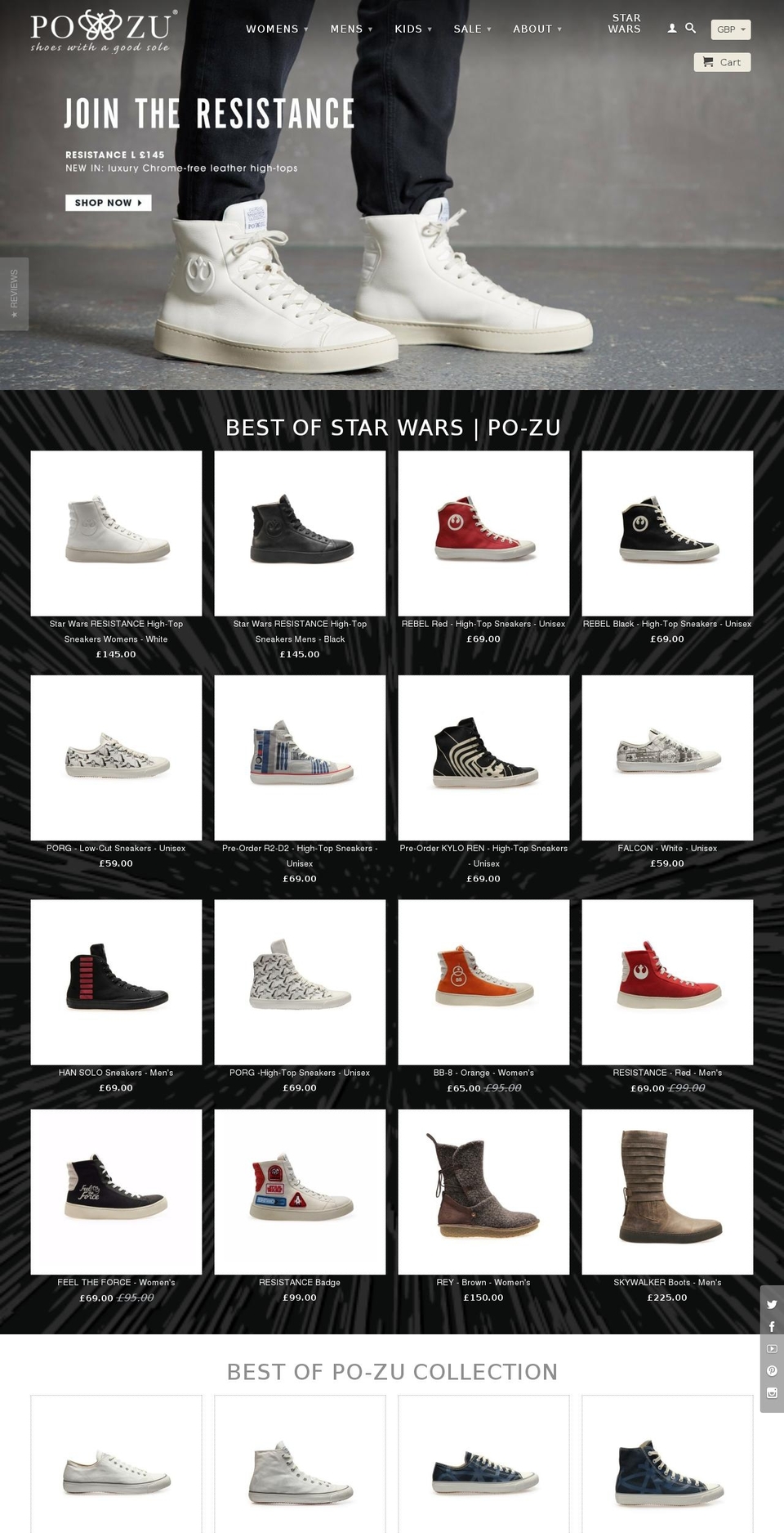 po-zu.shoes shopify website screenshot