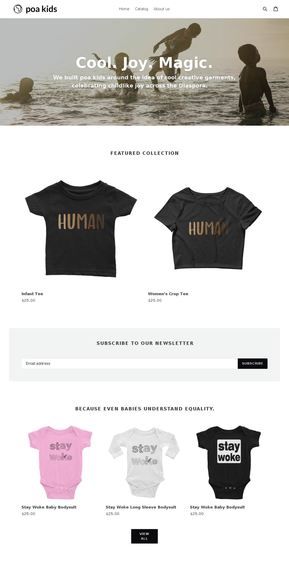 poaclothing.com shopify website screenshot