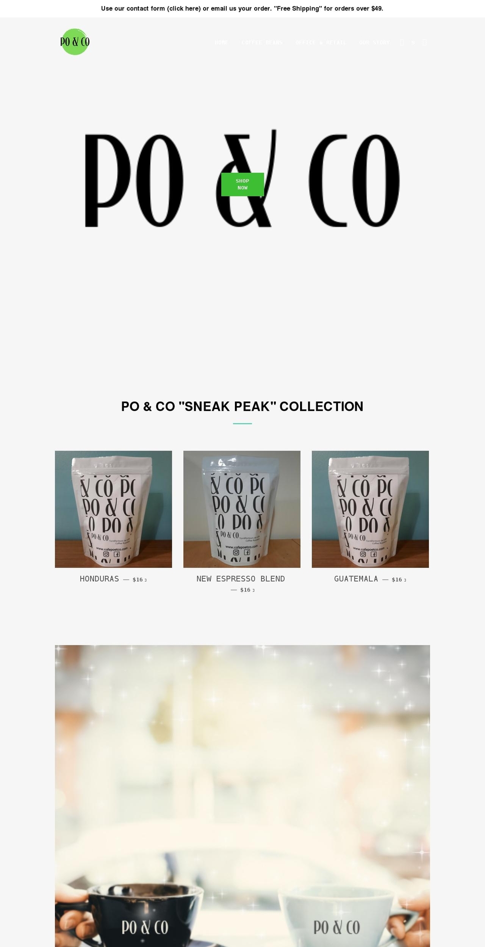 poandcocoffee.com shopify website screenshot