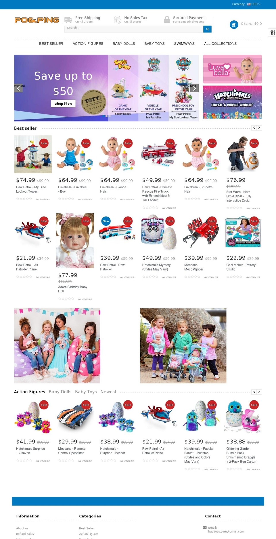 poandping.com shopify website screenshot