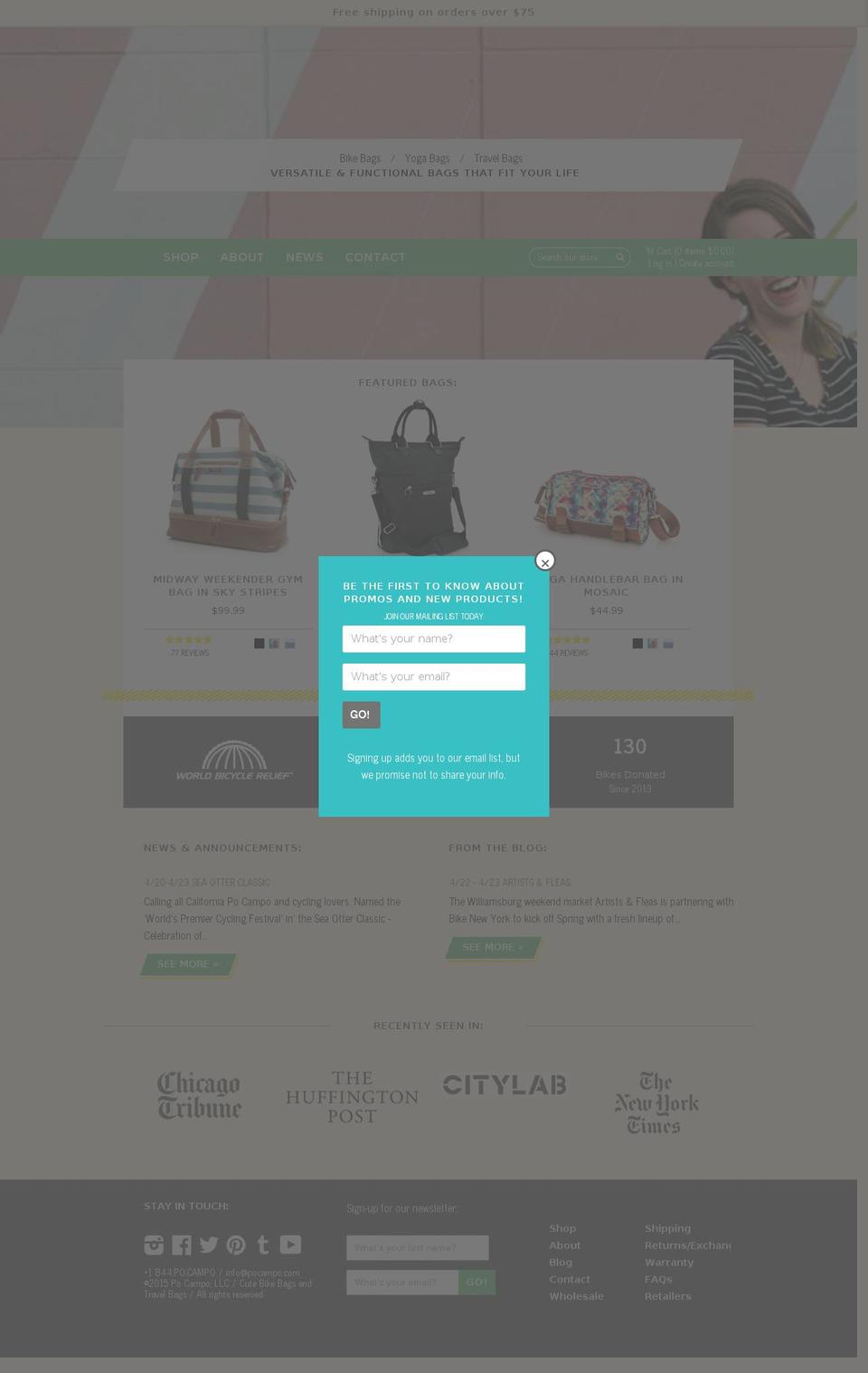 pocampo.com shopify website screenshot