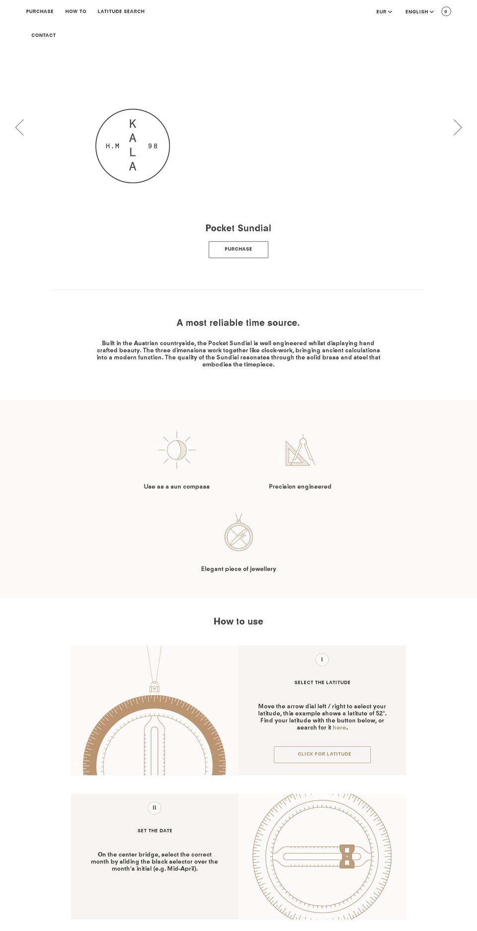 pocket-sundial.com shopify website screenshot