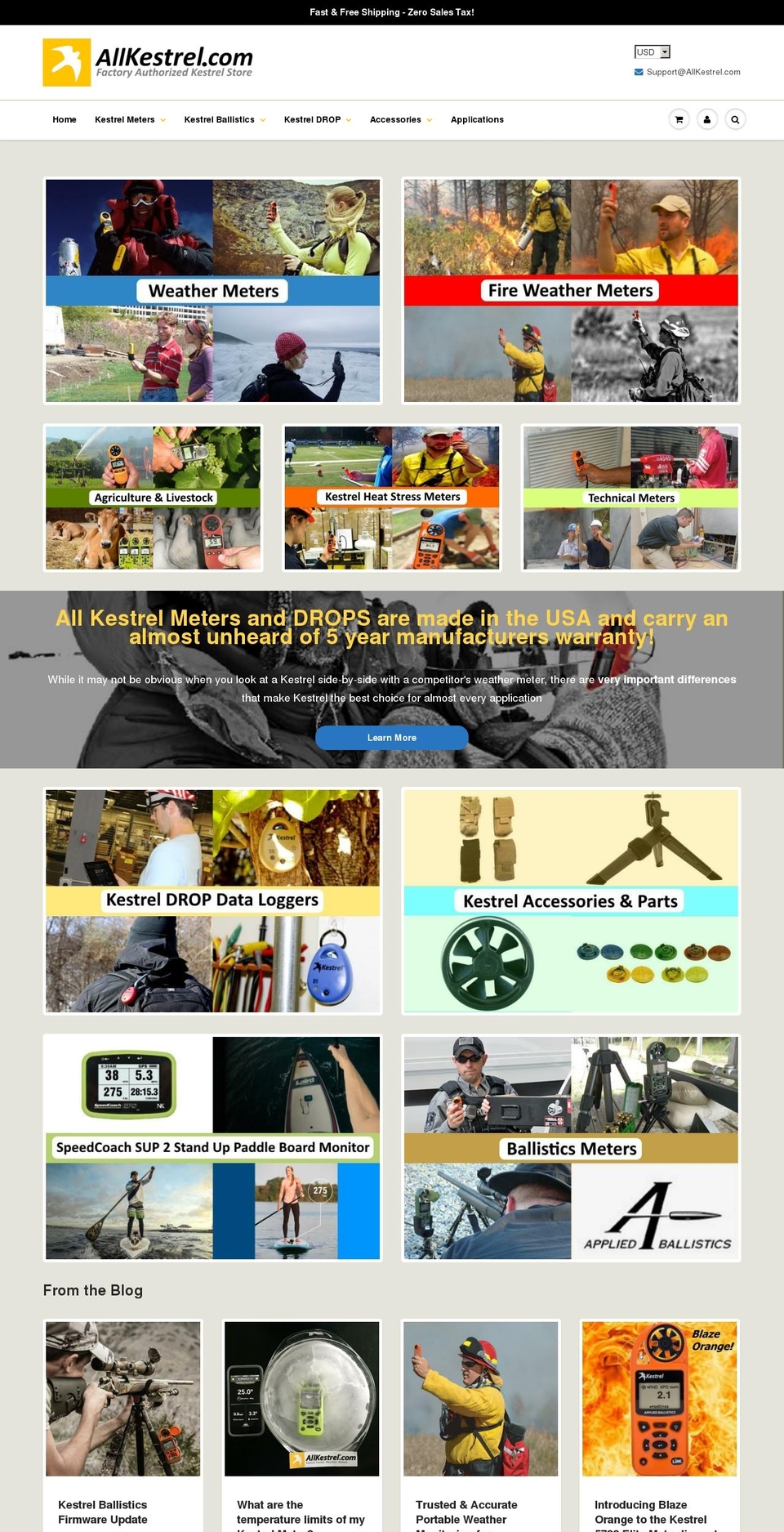 pocketanemometers.com shopify website screenshot