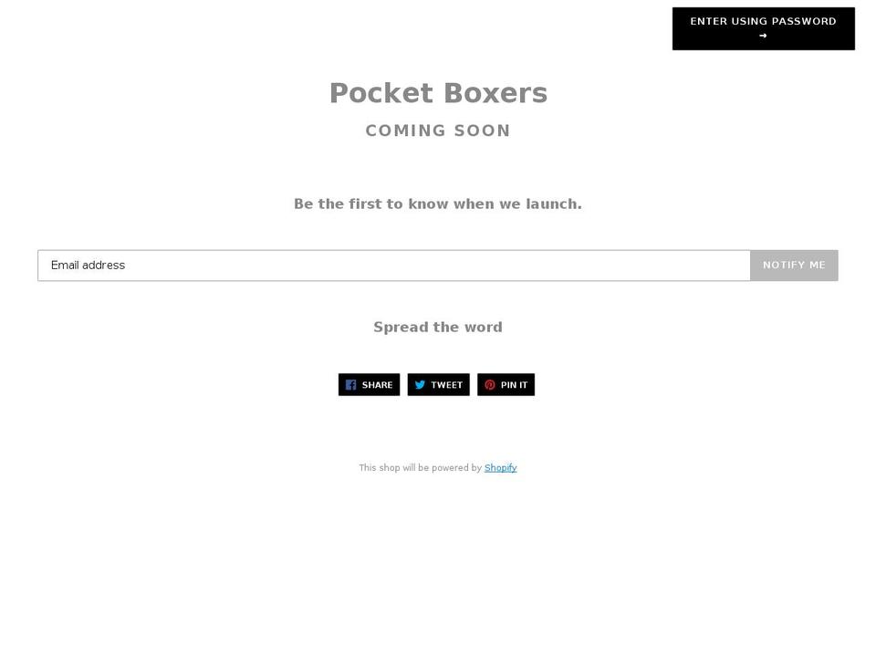 pocketboxers.com shopify website screenshot