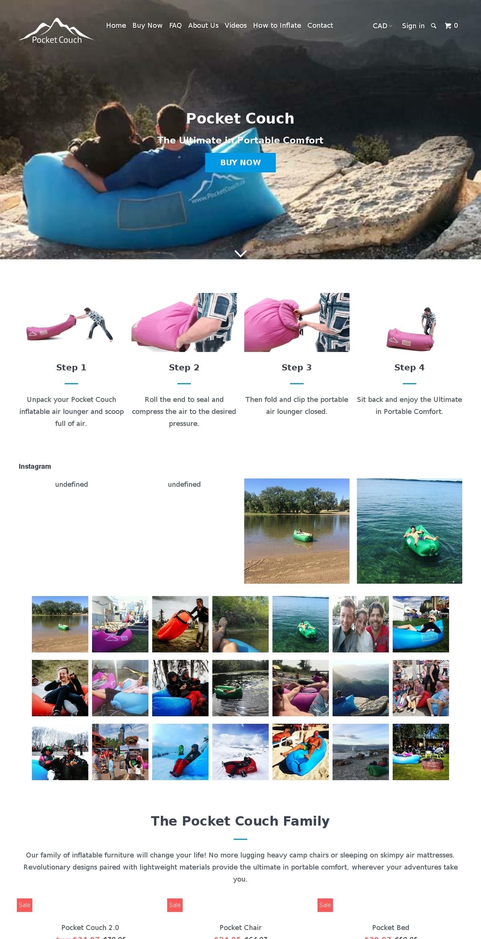 pocketcouch.ca shopify website screenshot