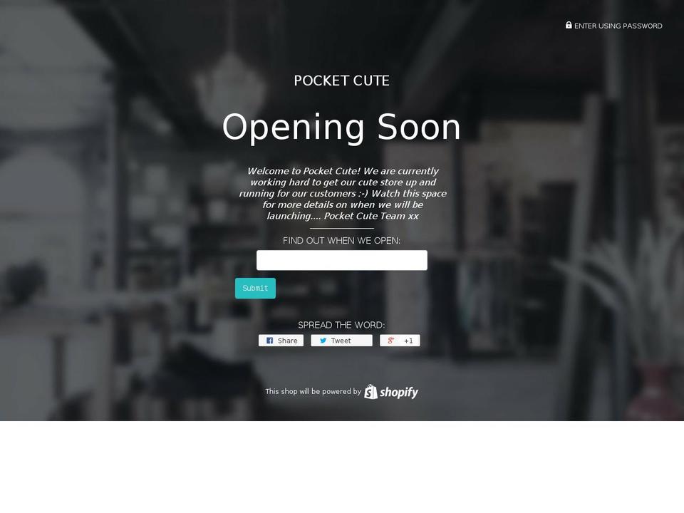 pocketcute.com — Shopify storefront screenshot