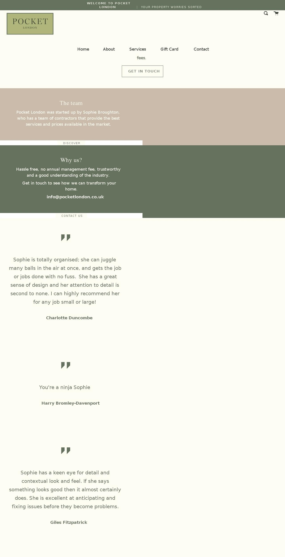 pocketlondon.co.uk shopify website screenshot