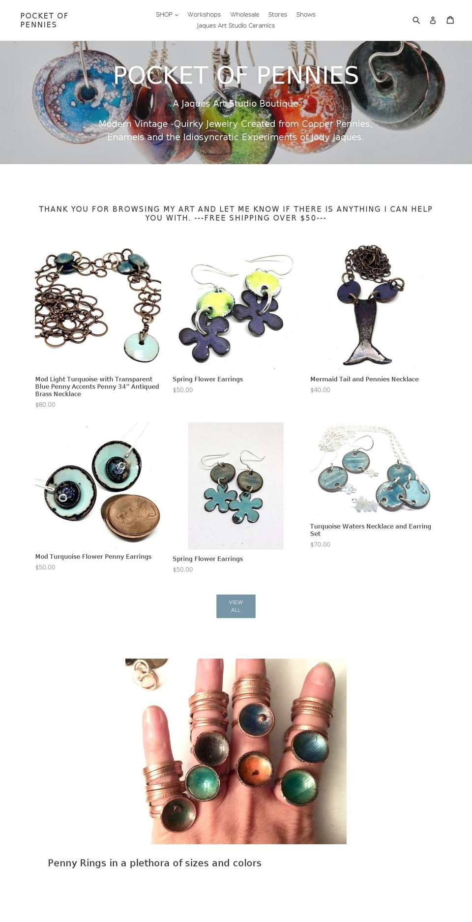 pocketofpennies.com shopify website screenshot
