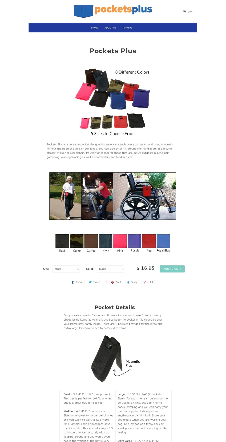 pocketsplus.com shopify website screenshot