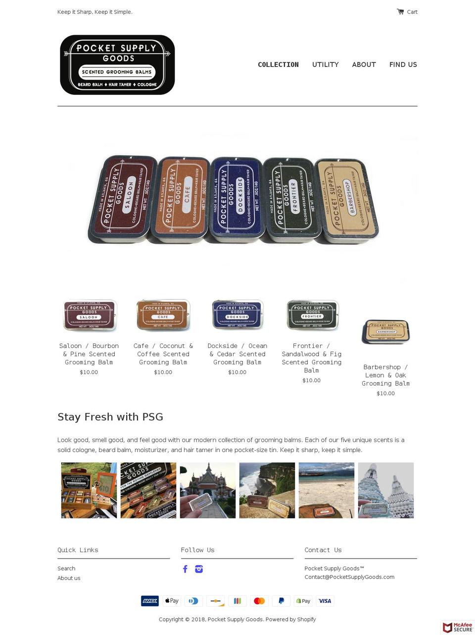 pocketsupplygoods.com shopify website screenshot