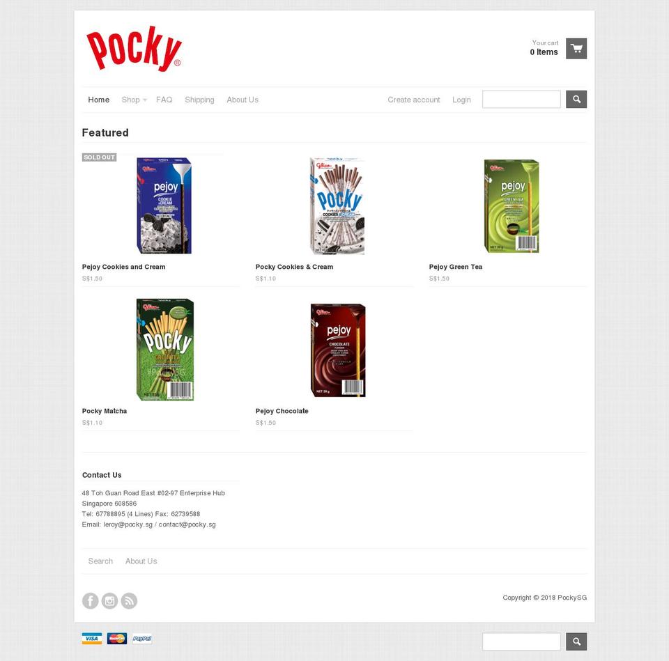 pocky.sg shopify website screenshot