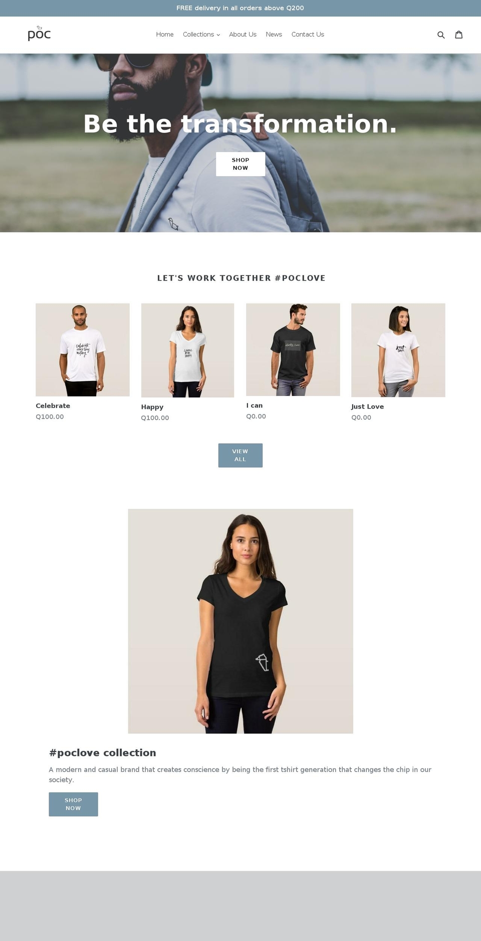 poclove.com shopify website screenshot