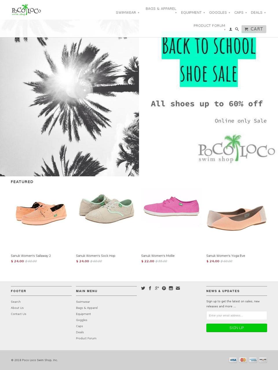 pocolocoswims.com shopify website screenshot