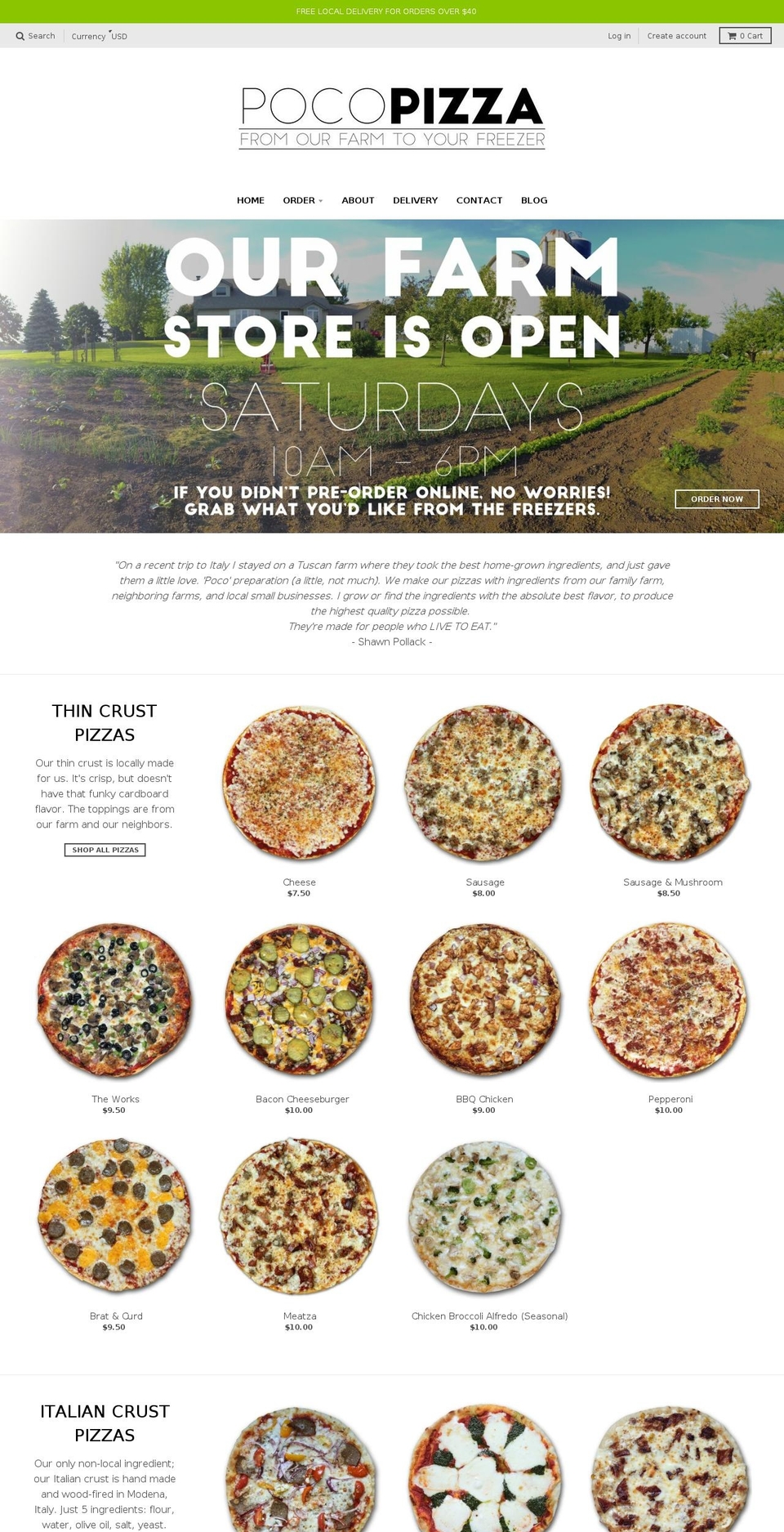 POCO PIZZA Shopify theme site example pocopastures.com