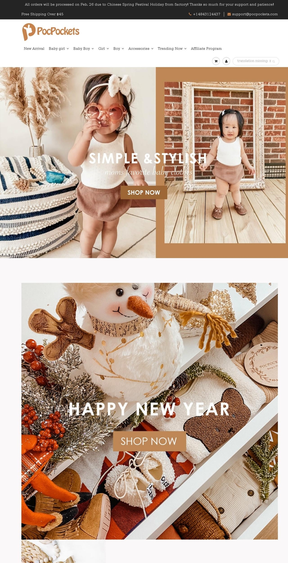pocpockets.com shopify website screenshot