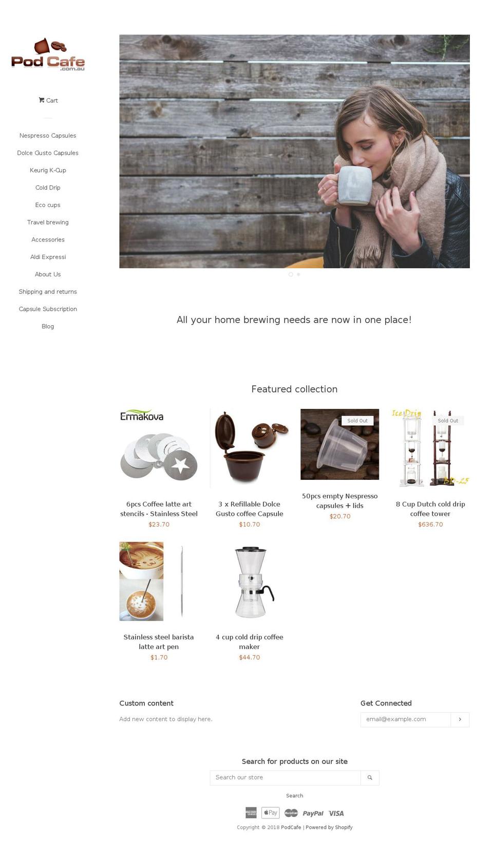 podcafe.com.au shopify website screenshot