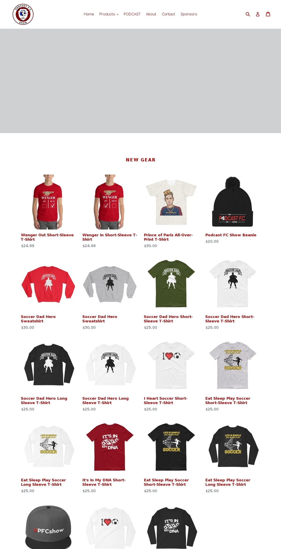 podcastfcshop.com — Shopify storefront screenshot